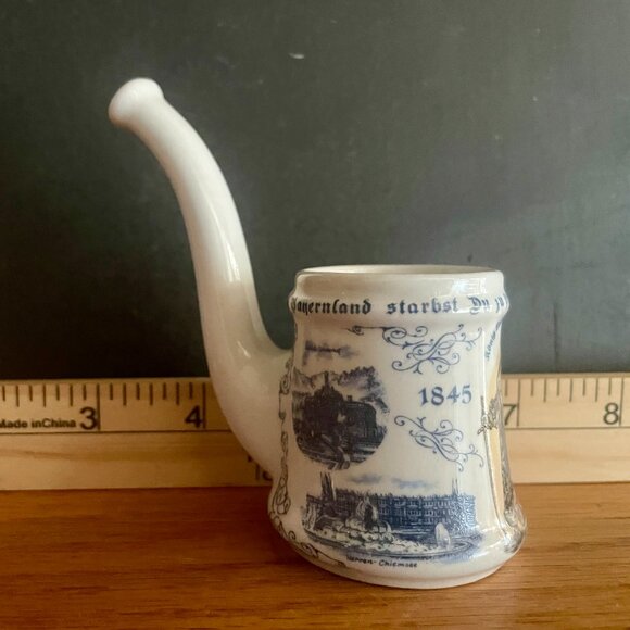 Vintage M&S Bavaria King Ludwig II Porcelain Souvenir Pipe Mug - Picture 2 of 8